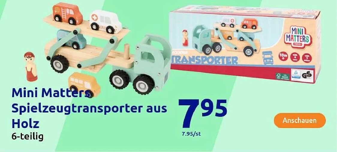 Mini Matters Spielzeugtransporter aus Holz - 6-teilig