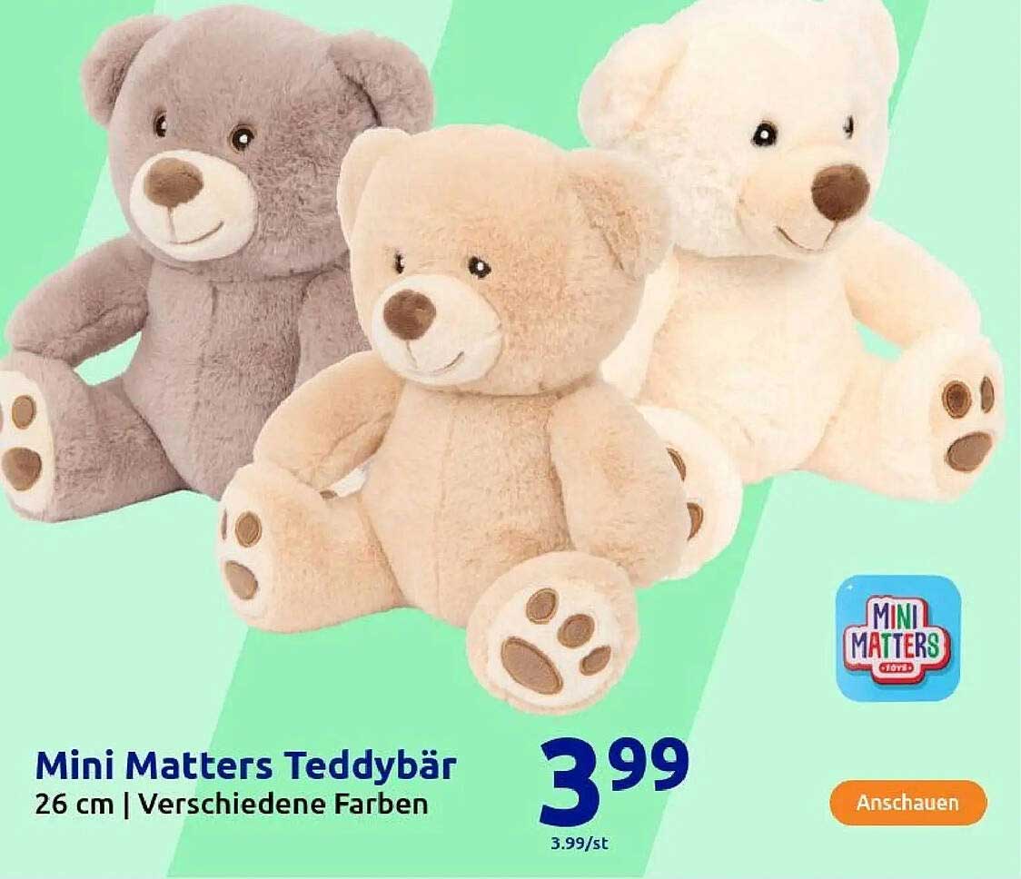 Mini Matters Teddybär 26 cm | Verschiedene Farben