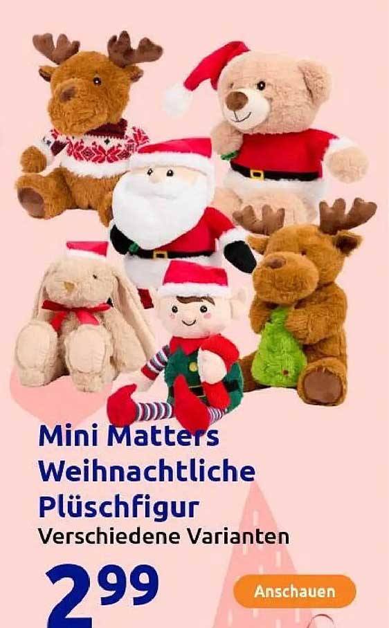 Mini Matters Weihnachtsliche Plüschfigur - Verschiedene Varianten