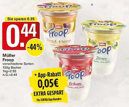 Müller Froop verschiedene Sorten 150g Becher