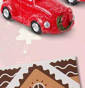 Roter Weihnachtsauto-Dekorationsartikel