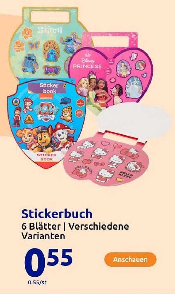 Stickerbuch – 6 Blätter | Verschiedene Varianten