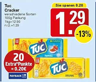 Tuc Cracker verschiedene Sorten 100g Packung