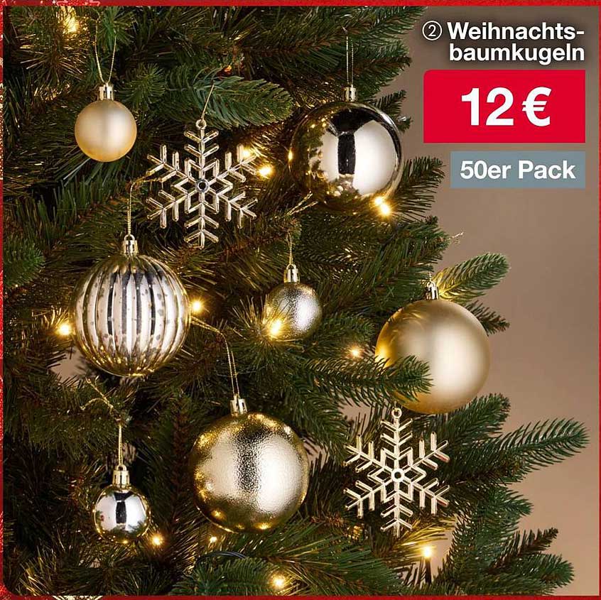 Weihnachtsbaumkugeln 50er Pack für 12 €