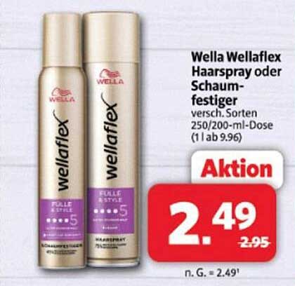 Wella Wellaflex Haarspray oder Schaumfestiger 250/200-ml-Dose