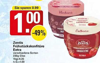 Zentis Frühstückskonfitüre Extra