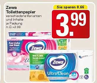 Zewa Toilettenpapier - verschiedene Varianten und Inhalte