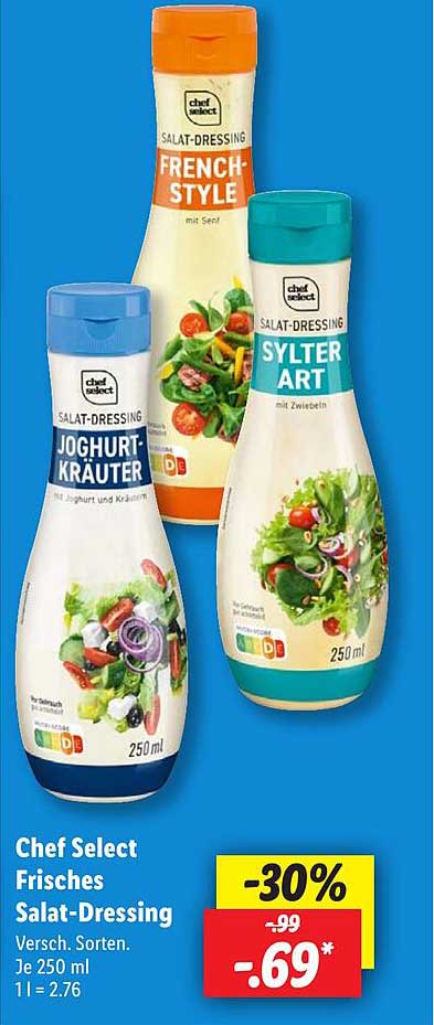 Chef Select Frisches Salat-Dressing Angebot bei Lidl