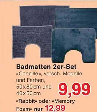 Badmatten 2er-Set »Chenille«, versch. Modelle und Farben, 50x80 cm und 40x50 cm