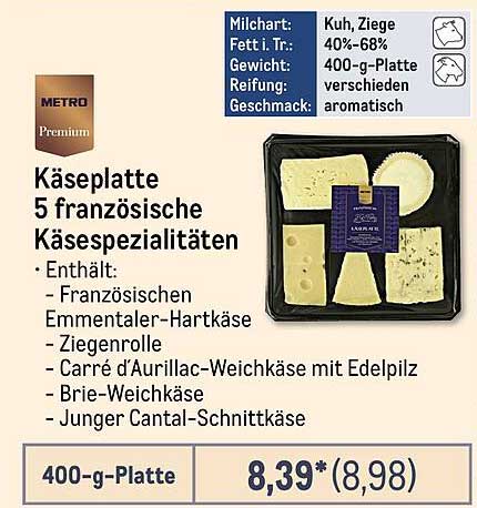 Käseplatte 5 französische Käsespezialitäten
