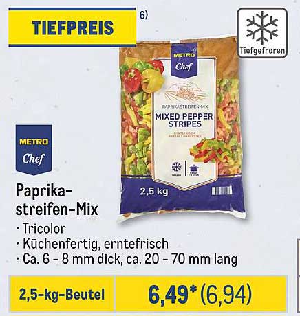 Paprika-Streifen-Mix 2,5 kg