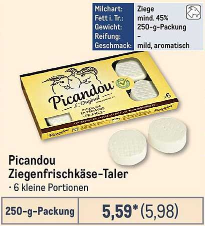 Picandou Ziegenfrischkäse-Taler – 6 kleine Portionen