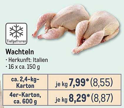 Wachteln - Tiefgefroren aus Italien