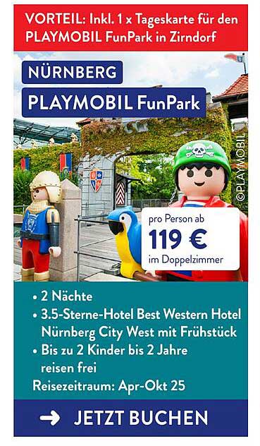 2 Übernachtungen im Best Western Hotel inkl. Eintritt in den PLAYMOBIL FunPark