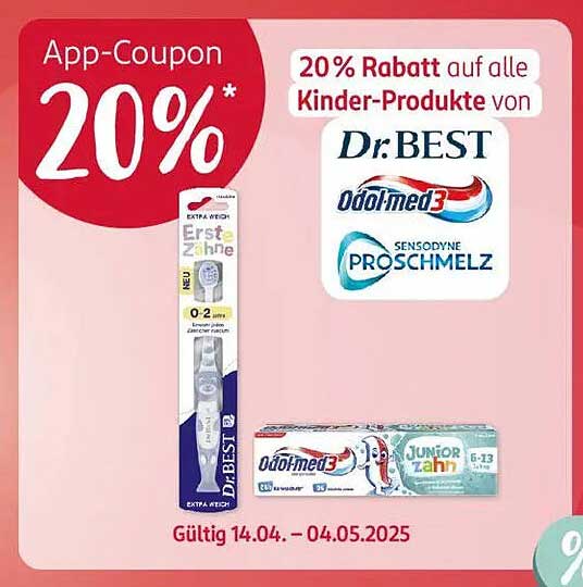 20 % Rabatt auf alle Kinder-Produkte von Dr.BEST