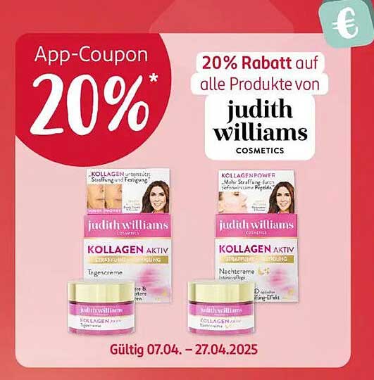 20% Rabatt auf alle Produkte von Judith Williams Cosmetics