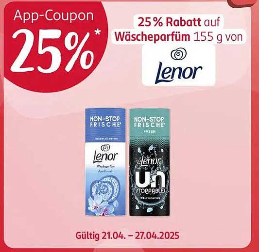 25 % Rabatt auf Wäscheparfüm 155 g von Lenor