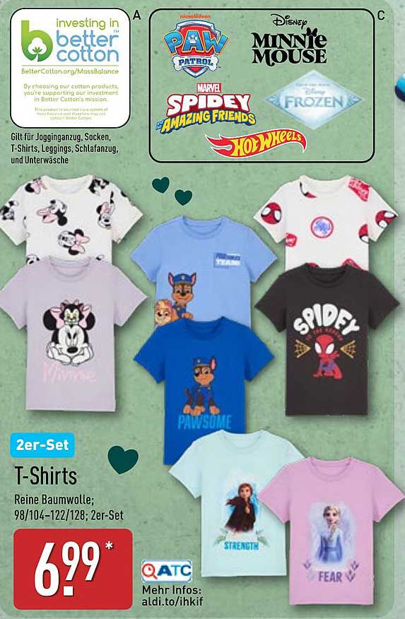 2er-Set T-Shirts – Disney & Nickelodeon Designs