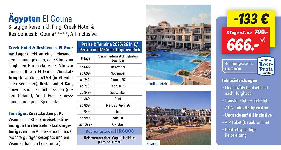 Ägypten El Gouna: 8-tägige Reise inkl. Flug, Creek Hotel & Residences El Gouna*****, All Inclusive