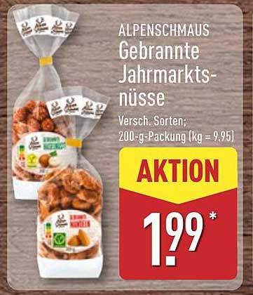 ALPENSCHMAUS Gebrannte Jahrmarktsnüsse, 200-g-Packung