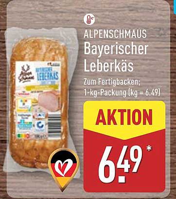 Alpenspeck Bayerischer Leberkäse - Fertigbacken 1-kg-Packung