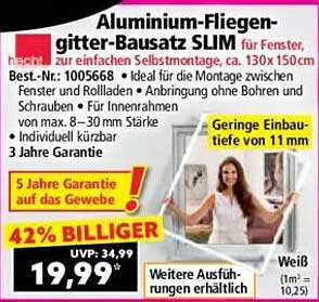 Aluminium-Fliegengitter-Bausatz SLIM für Fenster