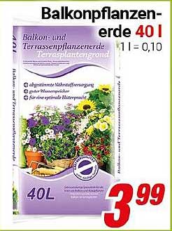 Balkon- und Terrassenpflanzenerde 40 l