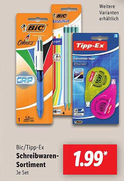 Bic/Tipp-Ex Schreibwaren-Sortiment