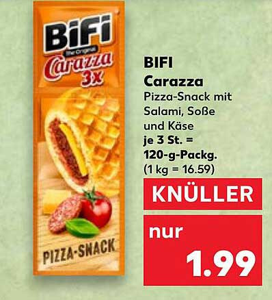 BIFI Carazza Pizza-Snack mit Salami, Soße und Käse