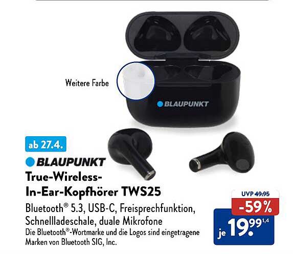 BLAUPUNKT True-Wireless-In-Ear-Kopfhörer TWS25