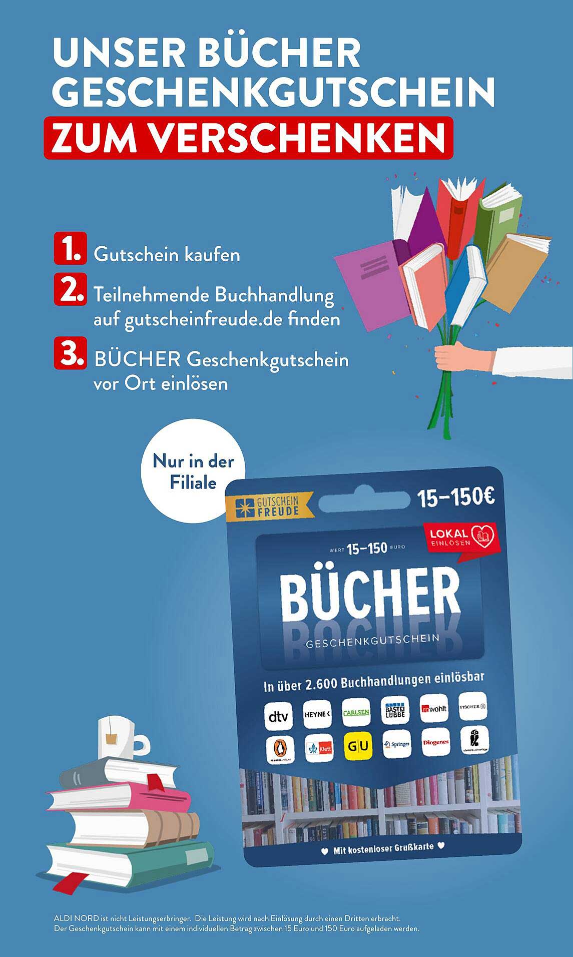 Bücher Geschenkgutschein im Wert von 15-150€