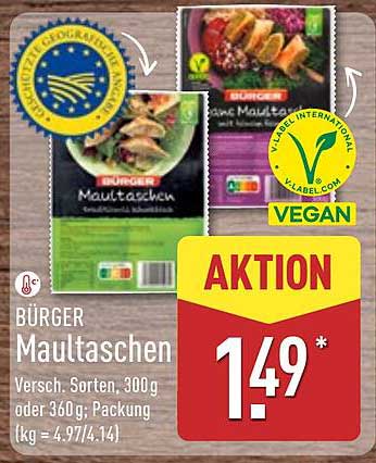 BÜRGER Maultaschen - Verschiedene Sorten, 300g oder 360g