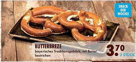 BUTTERBREZE - bayerisches Traditionsgebäck, mit Butter bestrichen