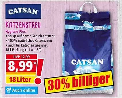 CAT SAN Katzenstreu Hygiene Plus 18 Liter