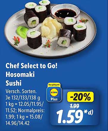 Chef Select to Go! Hosomaki Sushi