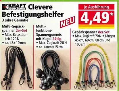 Cleverer Befestigungshelfer - Multi-Gepäckspanner 2er-Set und mehr!