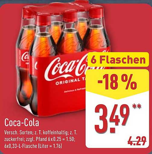 Coca-Cola 6 Flaschen Original Taste
