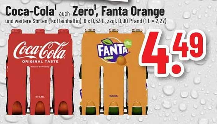 Coca-Cola, Fanta und Zero in der praktischen 6er-Packung