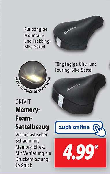 CRIVIT Memory-Foam-Sattelbezug