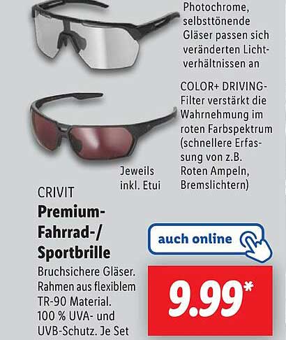 CRIVIT Premium-Fahrrad-/Sportbrille