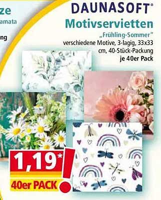 DAUNASOFT Motservietten "Frühling-Sommer"