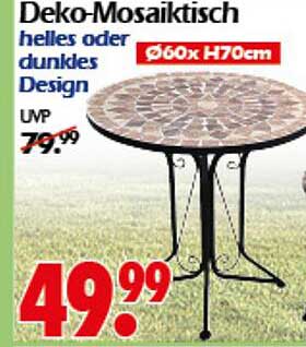 Deko-Mosaitktisch in hellem oder dunklem Design