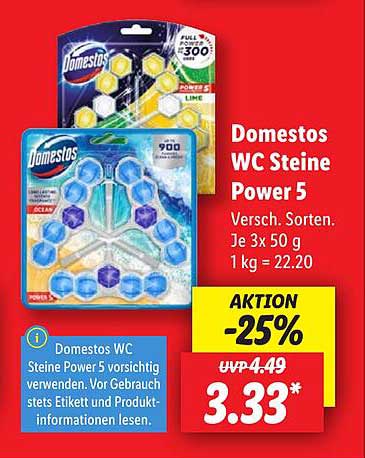 Domestos WC Steine Power 5 - Verschiedene Sorten