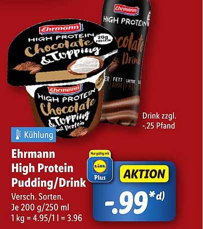 Ehrmann High Protein Pudding/Drink - Verschiedene Sorten