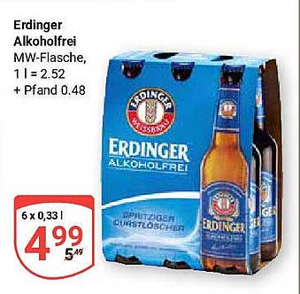 Erdinger Alkoholfrei 6 x 0,33 l - Erfrischung pur!
