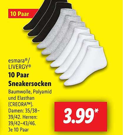 esmarai®/LIVERGY® 10 Paar Sneakersocken