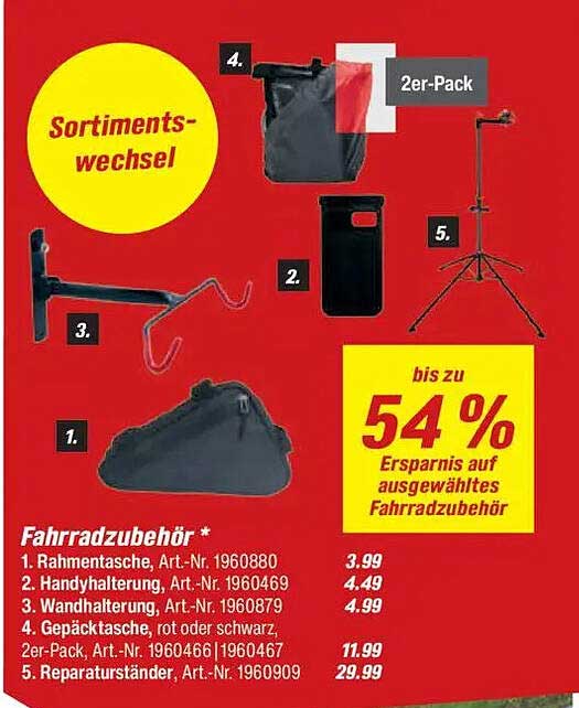 Fahrradzubehör bis zu 54% reduziert