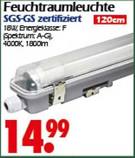Feuchtraumleuchte SGS-GS zertifiziert 120cm