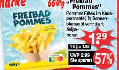 Freibad Pommes - 660g im knusprigen Mantel