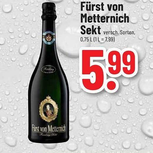 Fürst von Metternich Sekt, versch. Sorten, 0,75 L